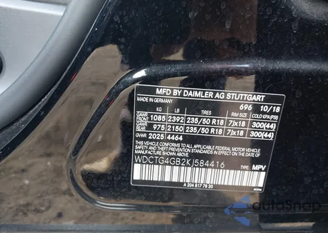 2019 Mercedes-Benz Gla 250 4Matic from USA, damaged, VIN WDCTG4GB2KJ584416